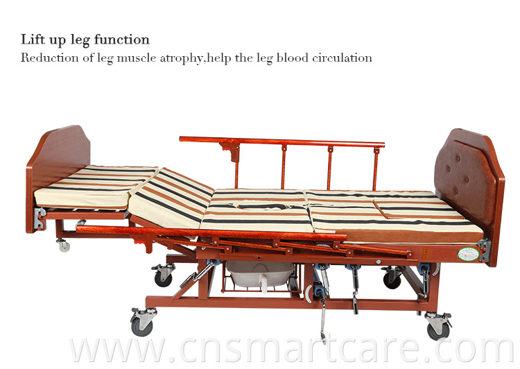 Anti Side Slip Reclining Hospital Bed With Bedpan